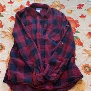 Red and black light weight flannel